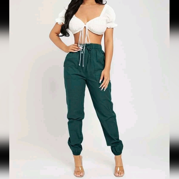 SHEIN Pants - 💕 SHEIN high waist knot detail jogger pants